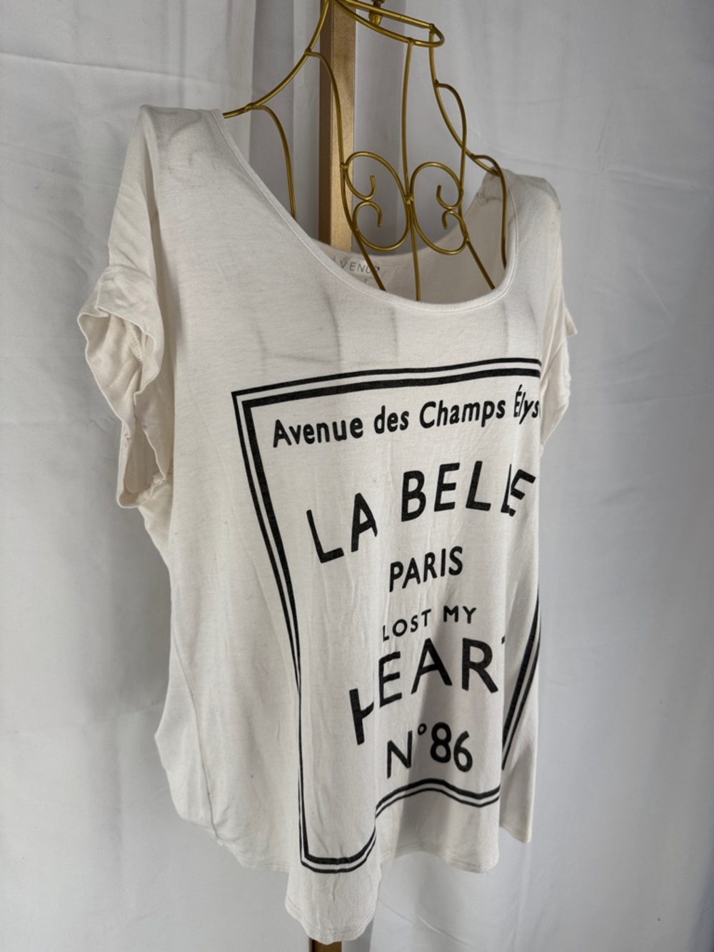 VENUS Paris La Belle Lost My Heart Tee Shirt Top Graphic Tshirt- Small - White - Picture 3 of 12